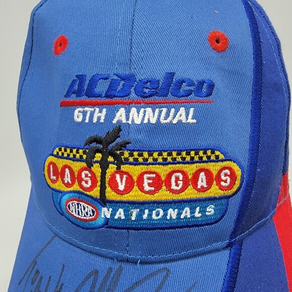 AC Delco Blue Hat NASCAR StrapBack Vintage 6th Annual Las Vegas Nationals Signed - Picture 2 of 7